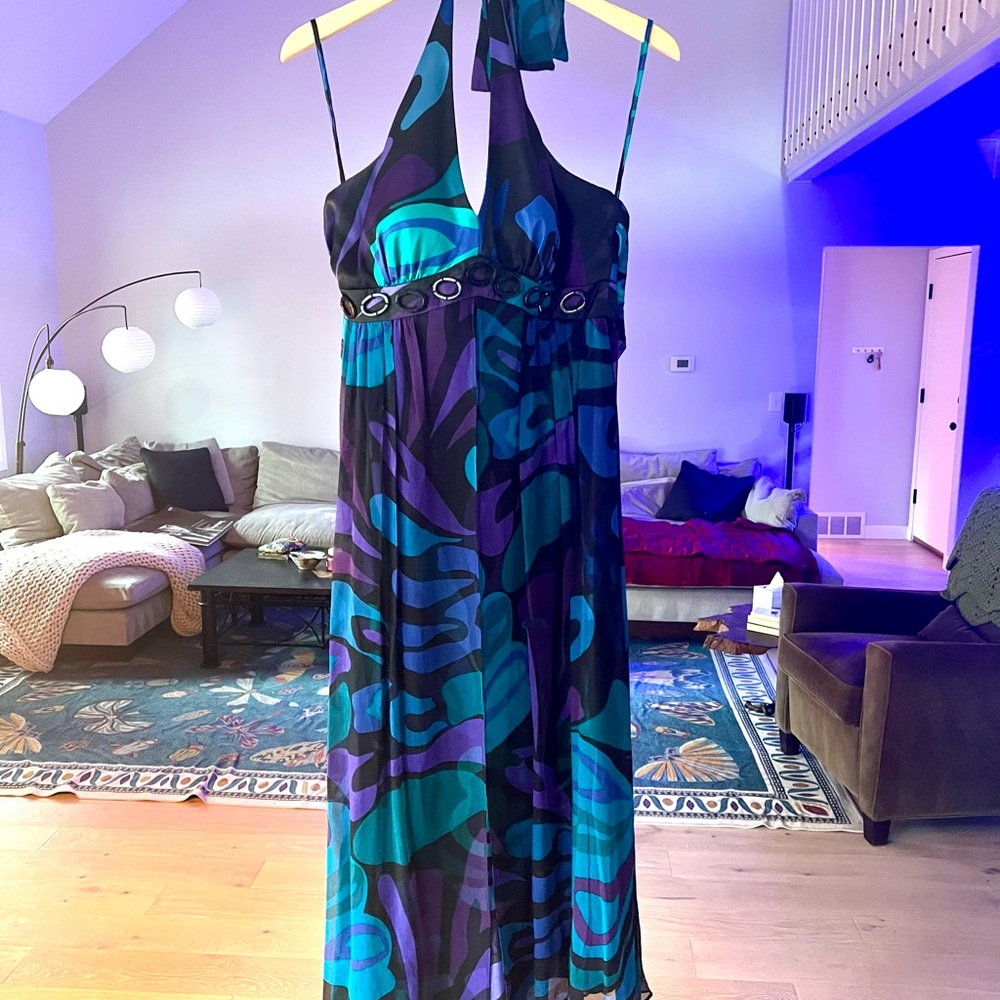 Y2K prom Halter Maxi Dress